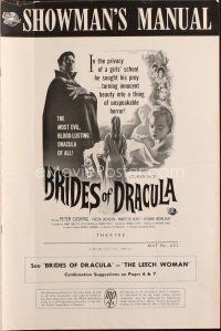 4w792 BRIDES OF DRACULA pressbook '60 Terence Fisher, Hammer, Peter Cushing as Van Helsing!