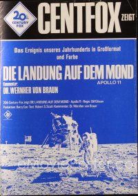 4w858 FOOTPRINTS ON THE MOON German pressbook '69 the real story of the Apollo 11 moon landing!