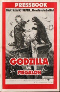 4w807 GODZILLA VS. MEGALON pressbook '76 Gojira tai Megaro, Toho monsters, Megalon, Gigan!