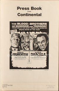 4w810 HORROR OF FRANKENSTEIN/SCARS OF DRACULA pressbook '71 the blood-brothers of horror & terror!
