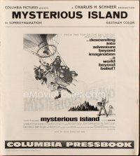 4w825 MYSTERIOUS ISLAND pressbook '61 Ray Harryhausen, Jules Verne sci-fi, cool images!