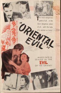 4w826 ORIENTAL EVIL pressbook '51 opium smuggling, geisha girls as booty, great taglines!