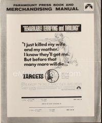 4w840 TARGETS pressbook '68 Boris Karloff, directed by Peter Bogdanovich, sniper on the loose!