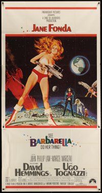 4x197 BARBARELLA 3sh '68 sexiest sci-fi art of Jane Fonda by Robert McGinnis, Roger Vadim!