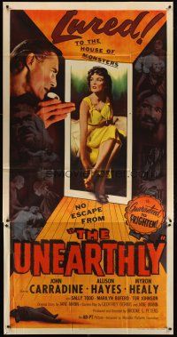 4x214 UNEARTHLY 3sh '57 John Carradine & sexy Allison Hayes lured to the house of monsters!