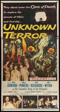 4x215 UNKNOWN TERROR 3sh '57 they dared enter the Cave of Death to explore the secrets of HELL!