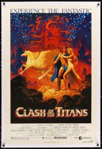 4x062 CLASH OF THE TITANS linen 1sh '81 Harryhausen, great fantasy art by Greg & Tim Hildebrandt!