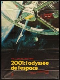 4x111 2001: A SPACE ODYSSEY French 1p R70s Stanley Kubrick, art of space wheel by Bob McCall!