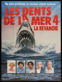 4x117 JAWS: THE REVENGE French 1p '87 great different shark artwork + cast portraits!