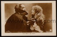 4x274 MAN WHO LAUGHS German postcard '28 great close up of veiled Conrad Veidt & Mary Philbin!