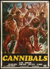 4x186 CANNIBALS Italian 1p '79 Prosperi's I Cannibali, art of savage natives eating human flesh!