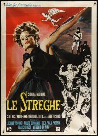 4x193 WITCHES Italian 1p '67 Le Streghe, art of Silvana Mangano by De Seta, Eastwood shown!