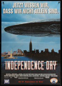 4x139 INDEPENDENCE DAY advance Swiss '96 great image of enormous alien ship over New York City!