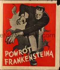 4x035 BRIDE OF FRANKENSTEIN Polish herald '35 cool artwork of Boris Karloff as the monster!