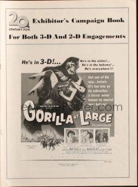 4x161 GORILLA AT LARGE pressbook '54 ape holding sexy Anne Bancroft, for both 2-D & 3-D release!