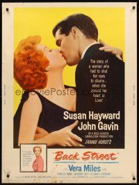 4z307 BACK STREET 30x40 '61 Susan Hayward & John Gavin romantic close up, Vera Miles!