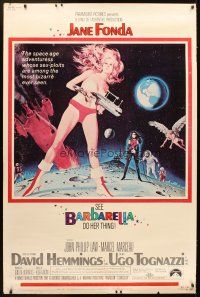 4z206 BARBARELLA 40x60 '68 sexiest sci-fi art of Jane Fonda by Robert McGinnis, Roger Vadim