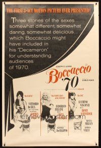 4z209 BOCCACCIO '70 40x60 '62 sexy Loren, Ekberg & Schneider, plus Fellini, De Sica & Visconti!