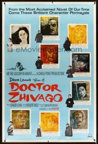 4z216 DOCTOR ZHIVAGO 40x60 '65 David Lean, cool art portraits of 9 top stars by M. Piotrowski!
