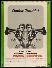 4z310 DIRTY HARRY/MAGNUM FORCE stock 30x40 '75 cool mirror image of Clint Eastwood, double trouble!