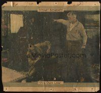 4z061 HIS OWN LAW 1/2sh '20 World War I melodrama, cool image of man ordered from house!