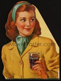 4z106 COCA-COLA die-cut counter display '40s really cool art of pretty woman w/Coke!