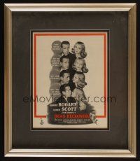 4z097 DEAD RECKONING matted & framed magazine ad '47 Humphrey Bogart, sexy Lizabeth Scott!