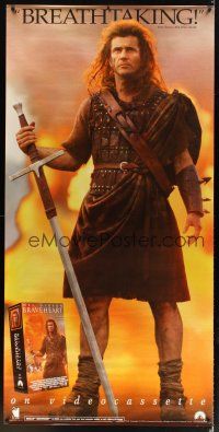 4z273 BRAVEHEART video poster '95 full-length image of Mel Gibson as William Wallace!