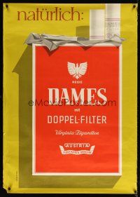 4z125 DAMES MIT DOPPEL-FILTER German 33x47 advertising poster '50s art of pack of cigarettes!