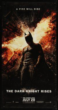 4z193 DARK KNIGHT RISES DS special 26x50 '12 Christian Bale as Batman, a fire will rise!