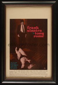 4z069 TONY ROME matted & framed WC '67 detective Frank Sinatra w/gun & sexy near-naked girl on bed!