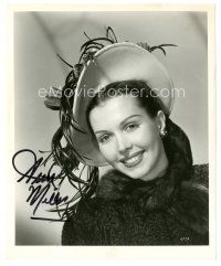 5a657 ANN MILLER signed 8x10 REPRO still '80s great smiling portrait wearing fur coat & hat!