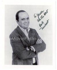 5a678 BOB NEWHART signed 8x10 REPRO still '80s great smiling c/u in suit jacket with arms crossed!