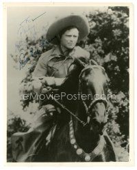 5a709 DON 'RED' BARRY signed 8x10 REPRO still '70s great portrait of the cowboy star on horse!