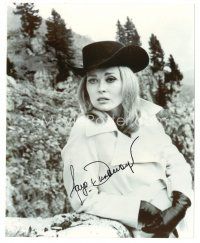 5a722 FAYE DUNAWAY signed 8x10 REPRO still '80s close up of the sexy actress wearing cowboy hat!