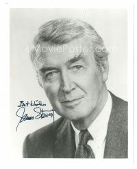 5a755 JAMES STEWART signed 8x10 REPRO still '80s head & shoulders portrait late in his career!