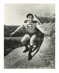 5a797 KIRK ALYN signed 8x10 REPRO still '80s great full-length close up in costum as Superman!