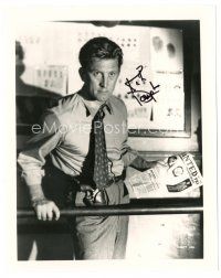 5a798 KIRK DOUGLAS signed 8x10 REPRO still '80s c/u with FBI wanted poster from Detective Story!
