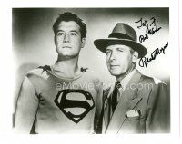 5a859 ROBERT SHAYNE signed 8x10 REPRO still '80s as Henderson with George Reeves as Superman!