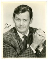 5a862 RON HAYES signed 8x10 REPRO still '80s great head & shoulders portrait wearing suit & tie!