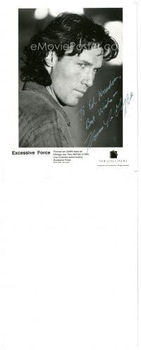 5a634 THOMAS IAN GRIFFITH signed 8x10 still '92 head & shoulders close up from Excessive Force!