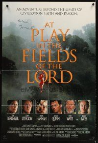 5a159 AT PLAY IN THE FIELDS OF THE LORD signed 1sh '91 by Tom Waits, who played Wolf in the movie!