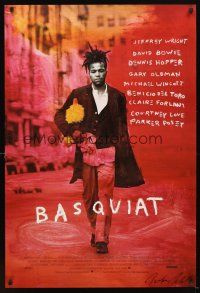 5a105 BASQUIAT signed 1sh '96 by director Julian Schnabel, great image of Jeffrey Wright!