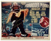 5a659 ANNE FRANCIS signed color 8x10 REPRO still '80s on a half-sheet image for Forbidden Planet!