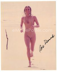 5a675 BO DEREK signed color 8x10 REPRO still '80s classic sexy scene running on the beach from '10'!