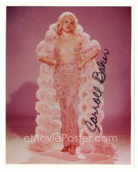 5a686 CARROLL BAKER signed color 8x10 REPRO still '80s sexy portrait in wild barely-there outfit!