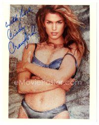 5a692 CINDY CRAWFORD signed color 8x10 REPRO still '90s super sexy portrait of the famous model!