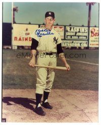 5a828 MICKEY MANTLE signed color 8x10 REPRO still '80s the New York Yankees baseball legend!