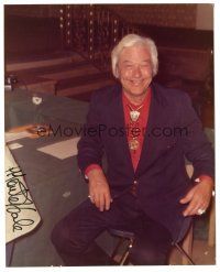 5a831 MONTE HALE signed color 8x10 REPRO still '90s great smiling portrait late in his life!