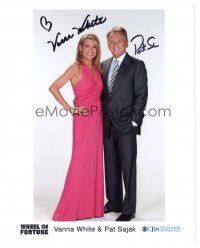 5a425 WHEEL OF FORTUNE signed color 8x10 publicity still '00s by BOTH Pat Sajak AND Vanna White!